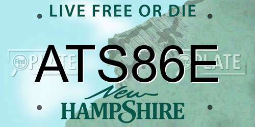 ATS86E New Hampshire License Plate
