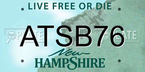 ATSB76 New Hampshire License Plate