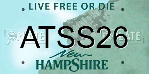 ATSS26 New Hampshire License Plate