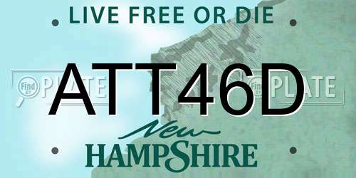 ATT46D New Hampshire License Plate