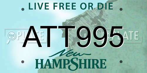 ATT995 New Hampshire License Plate