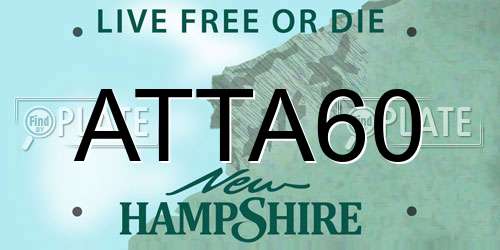 ATTA60 New Hampshire License Plate
