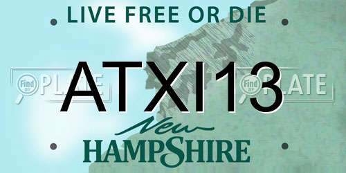 ATXI13 New Hampshire License Plate