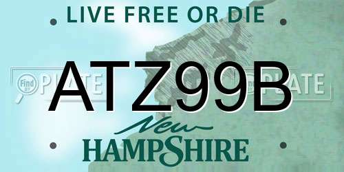 ATZ99B New Hampshire License Plate