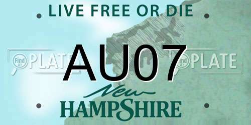 AU07 New Hampshire License Plate