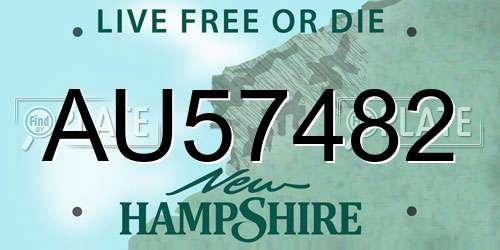 AU57482 New Hampshire License Plate