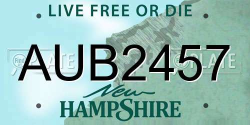 AUB2457 New Hampshire License Plate