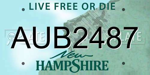 AUB2487 New Hampshire License Plate