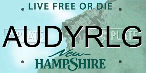 AUDYRLG New Hampshire License Plate