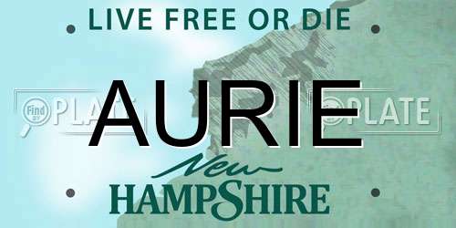 AURIE New Hampshire License Plate