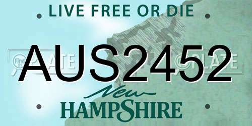 AUS2452 New Hampshire License Plate