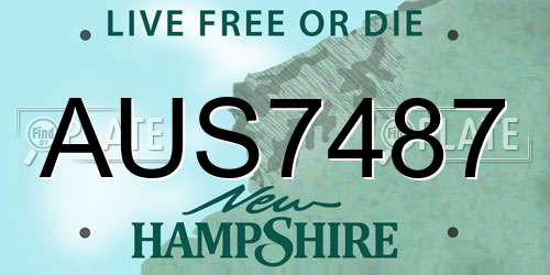 AUS7487 New Hampshire License Plate