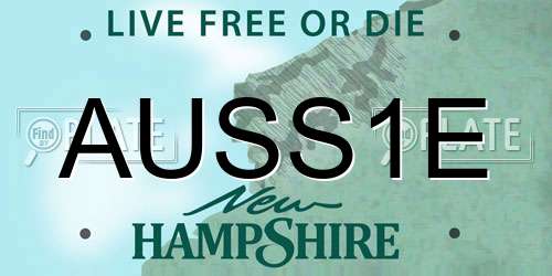 AUSS1E New Hampshire License Plate