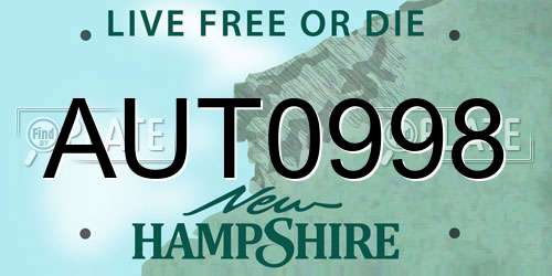 AUT0998 New Hampshire License Plate