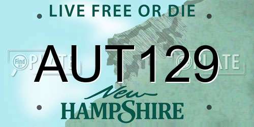 AUT129 New Hampshire License Plate