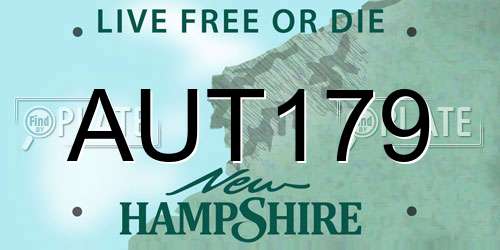 AUT179 New Hampshire License Plate