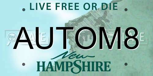 AUTOM8 New Hampshire License Plate