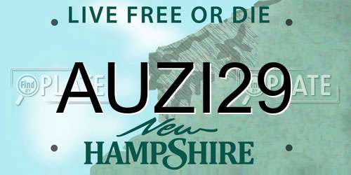 AUZI29 New Hampshire License Plate