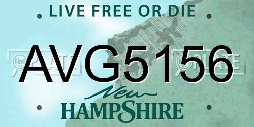 AVG5156 New Hampshire License Plate