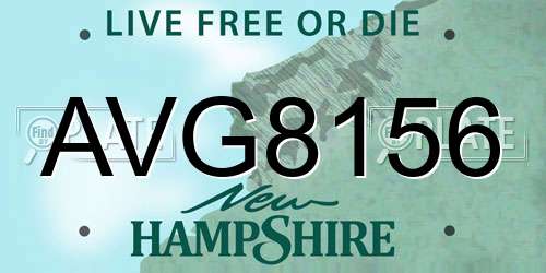 AVG8156 New Hampshire License Plate