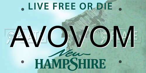 AVOVOM New Hampshire License Plate