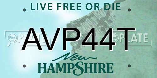 AVP44T New Hampshire License Plate