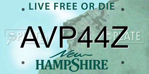 AVP44Z New Hampshire License Plate