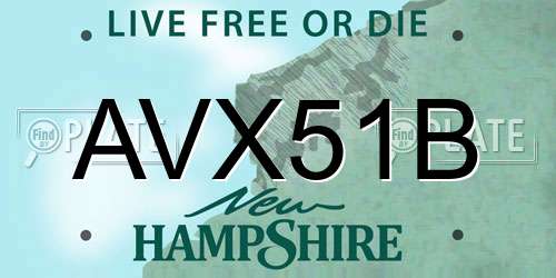 AVX51B New Hampshire License Plate