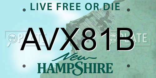 AVX81B New Hampshire License Plate