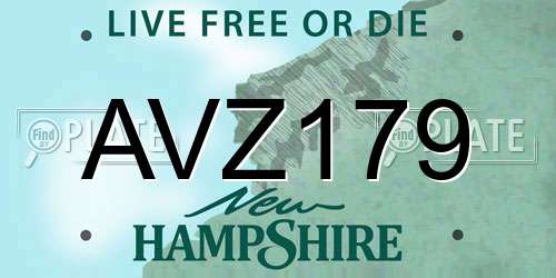 AVZ179 New Hampshire License Plate
