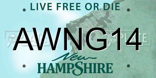 AWNG14 New Hampshire License Plate