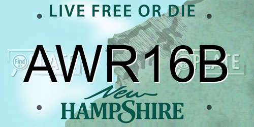AWR16B New Hampshire License Plate