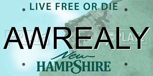 AWREALY New Hampshire License Plate