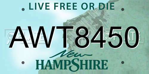 AWT8450 New Hampshire License Plate