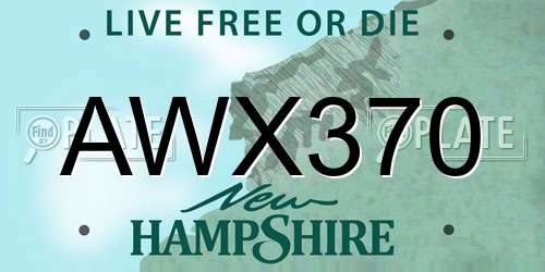 AWX370 New Hampshire License Plate