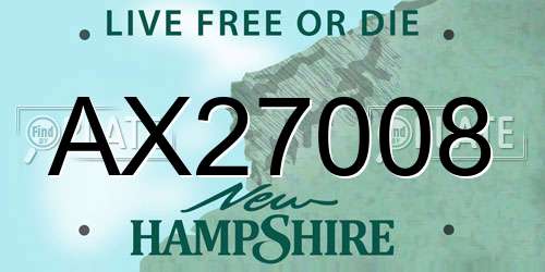AX27008 New Hampshire License Plate