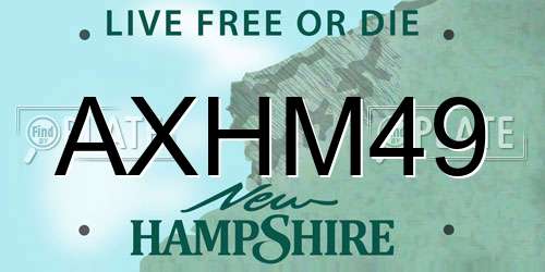 AXHM49 New Hampshire License Plate