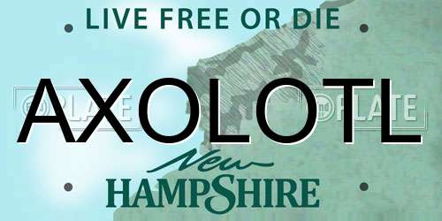 AXOLOTL New Hampshire License Plate
