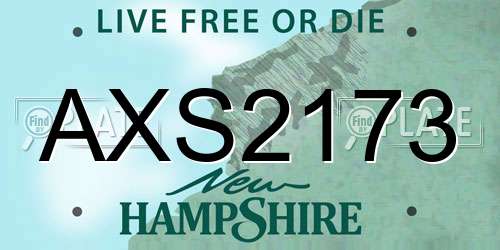 AXS2173 New Hampshire License Plate