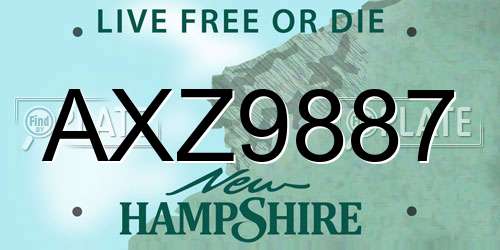 AXZ9887 New Hampshire License Plate