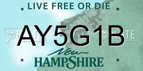 AY5G1B New Hampshire License Plate