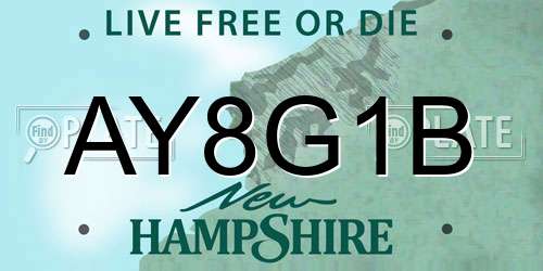 AY8G1B New Hampshire License Plate