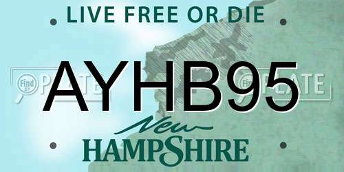 AYHB95 New Hampshire License Plate