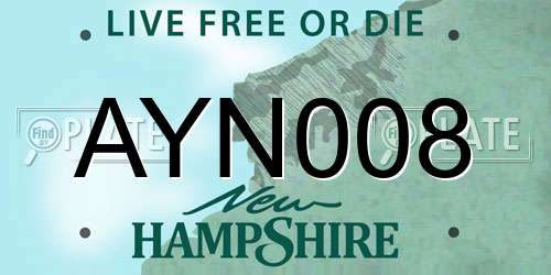 AYN008 New Hampshire License Plate