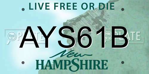 AYS61B New Hampshire License Plate