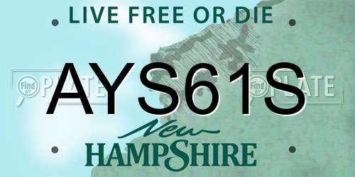 AYS61S New Hampshire License Plate