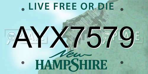 AYX7579 New Hampshire License Plate