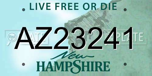 AZ23241 New Hampshire License Plate