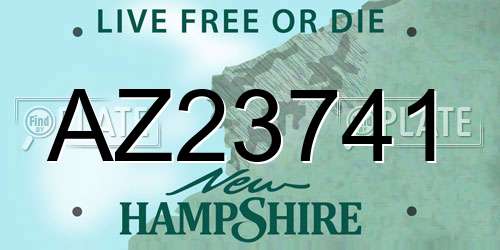 AZ23741 New Hampshire License Plate