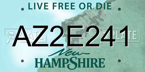 AZ2E241 New Hampshire License Plate